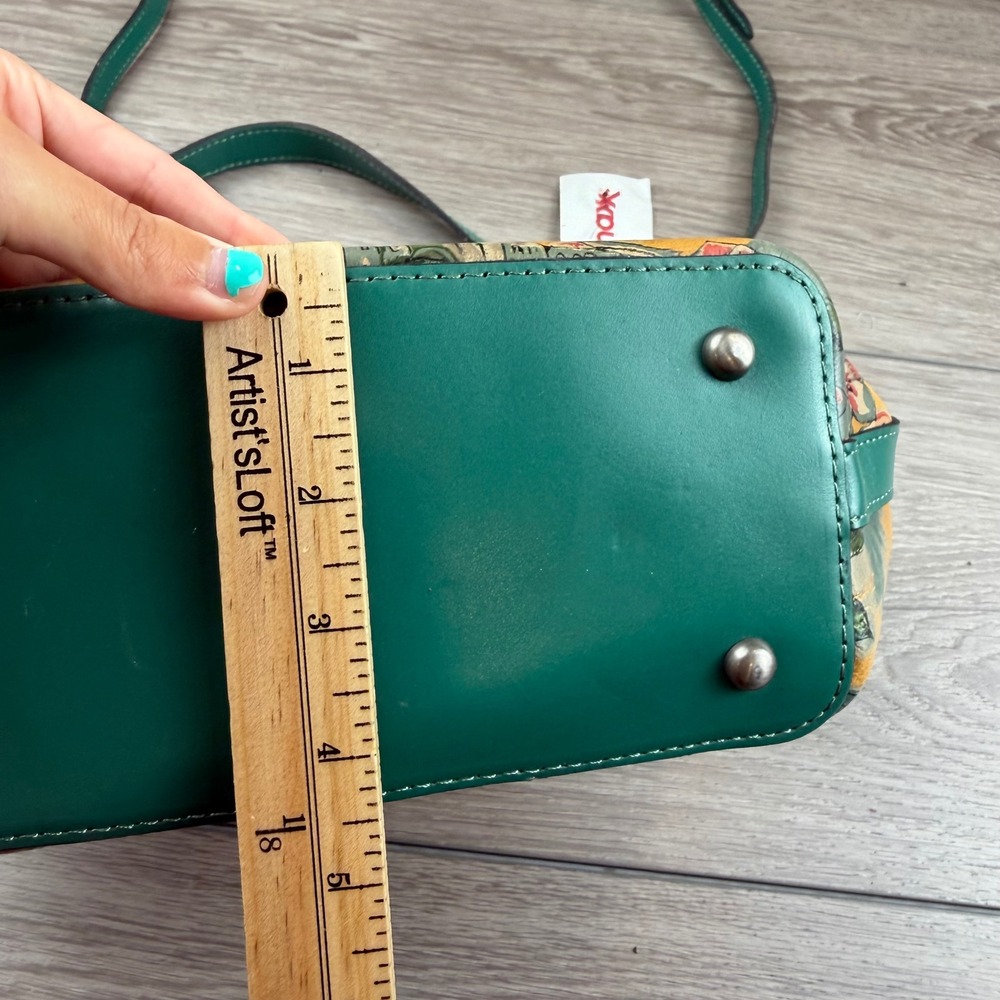 Patricia Nash Womens Crossbody Bag Floral Leather Green Yellow Small New - Picture 8 of 8